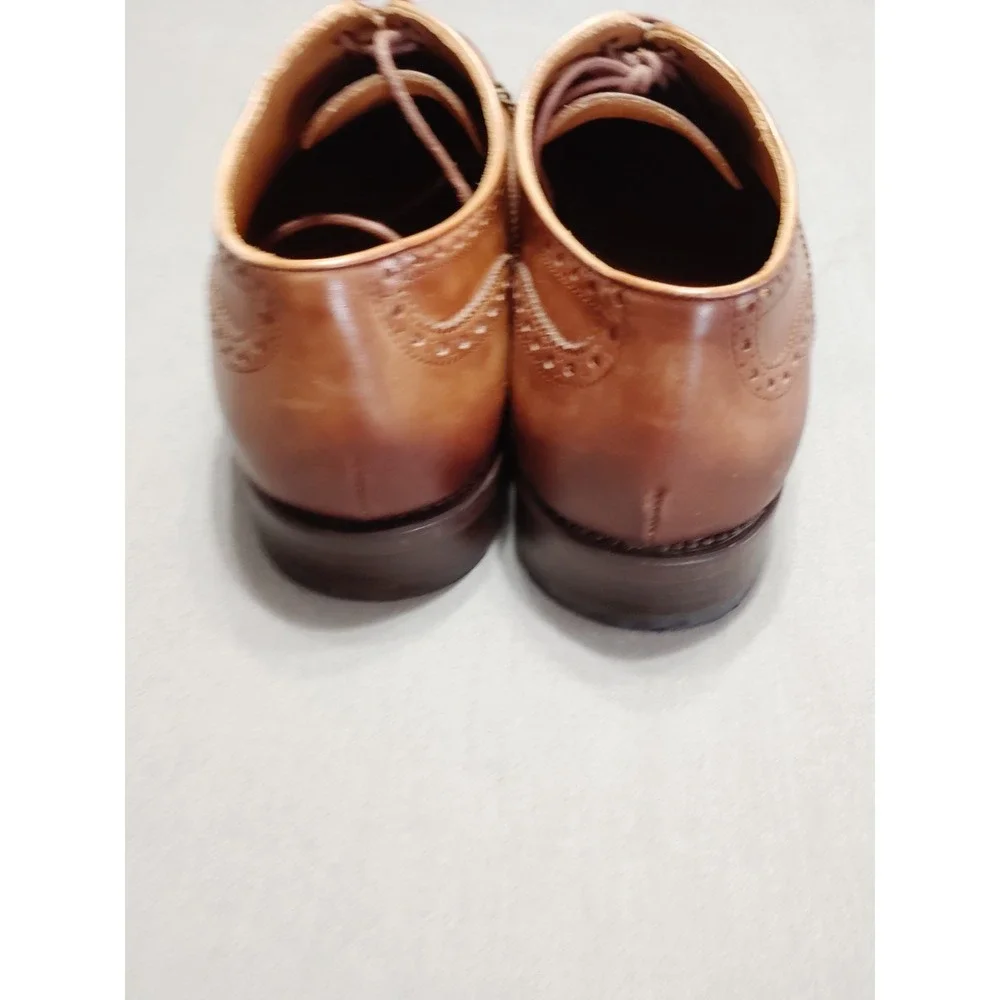 Rare Taft Grail Honey Brown Leather Dress Shoe Men 41 US 8.5 Lace Up Chain Spain